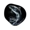 Vis - Koi - Zwart - Water Wandcirkel Organisch Aluminium middel -3d