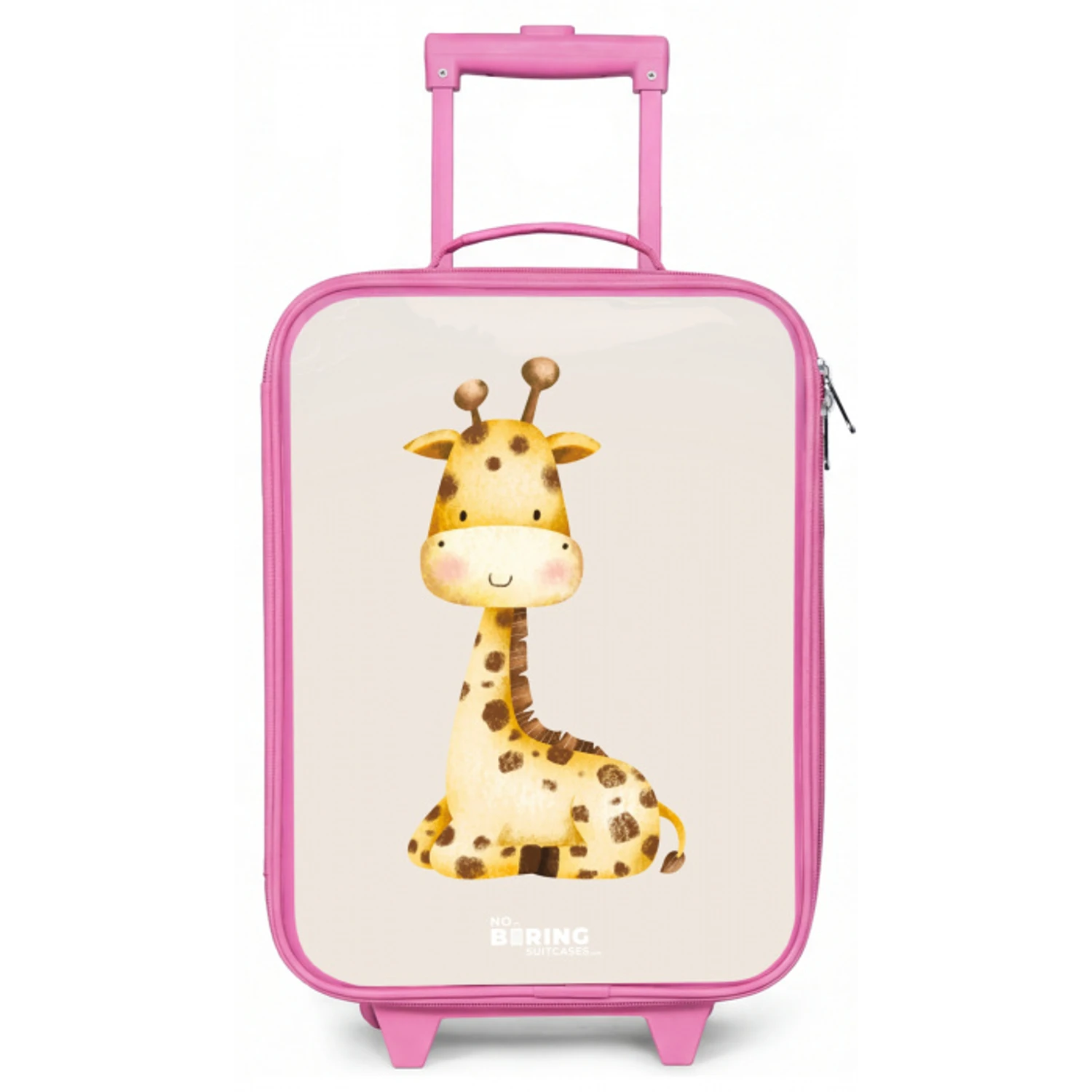 Liggende giraffe illustratie op beige achtergrond Kinderkoffer - Roze klein -zz3dotto