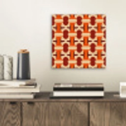 Geometrisch - Retro - Oranje aluminium wit klein 46 -sfeer1