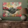 Graffiti - Rozen - Handen - Street art - Banksy PET vilt klein -sfeer2