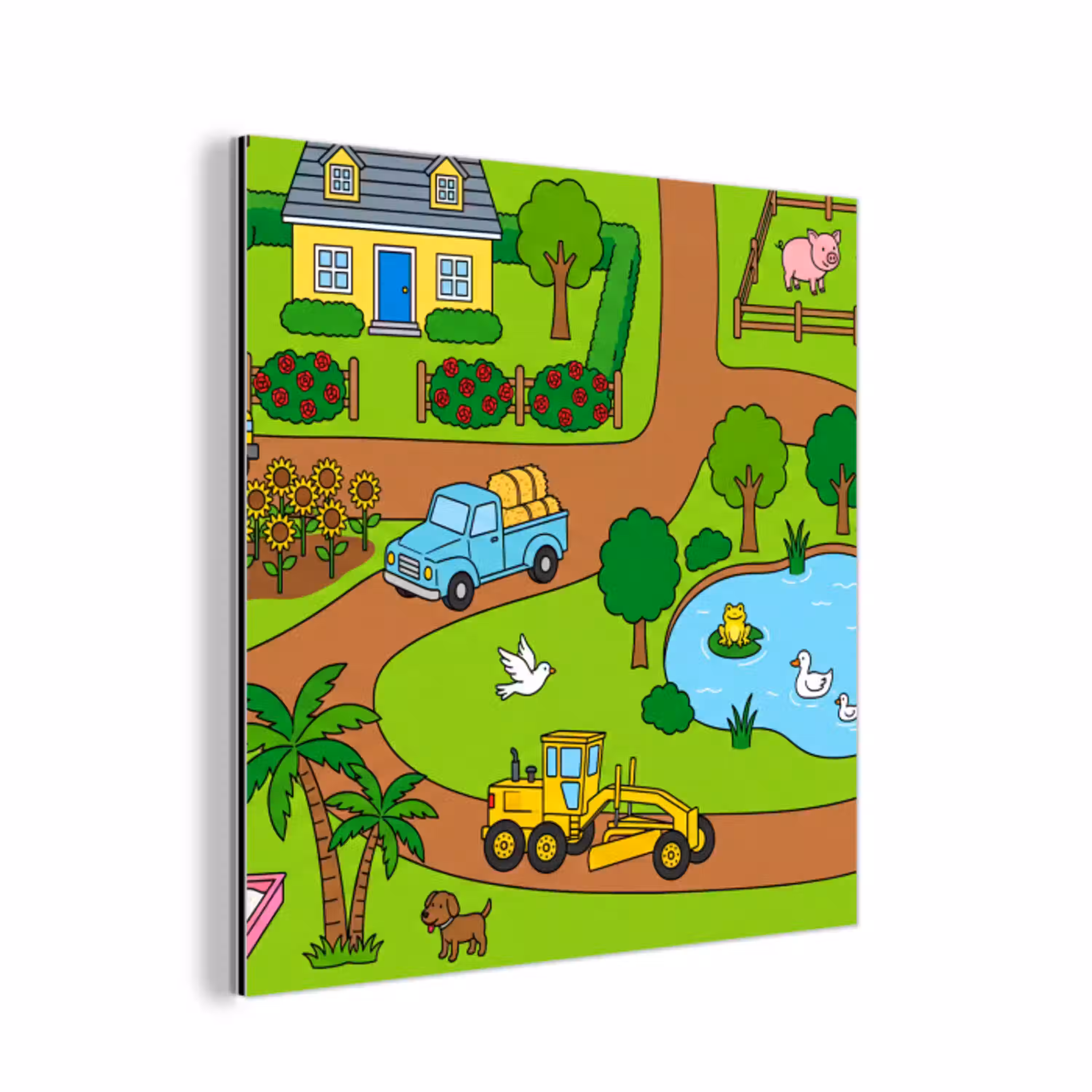 Platteland - Dieren - Cartoon aluminium wit klein -3d