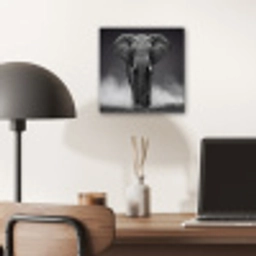 Olifant - Zwart - Wit - Rook aluminium wit klein -sfeer5