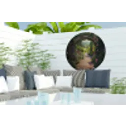 Doorkijk - Bloemen - Natuur - Rozenboog Wandcirkel tuinposter met ringen klein -buiten2