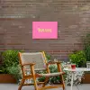Roze - Groene Bonjour - art-deco Tuinposter op houten frame 2 cm dik klein -sfeer3