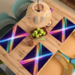 Kruisen - Lasterstralen - Neon Placemat vinyl groot -zzsfeer5_Kitchenyeah-website