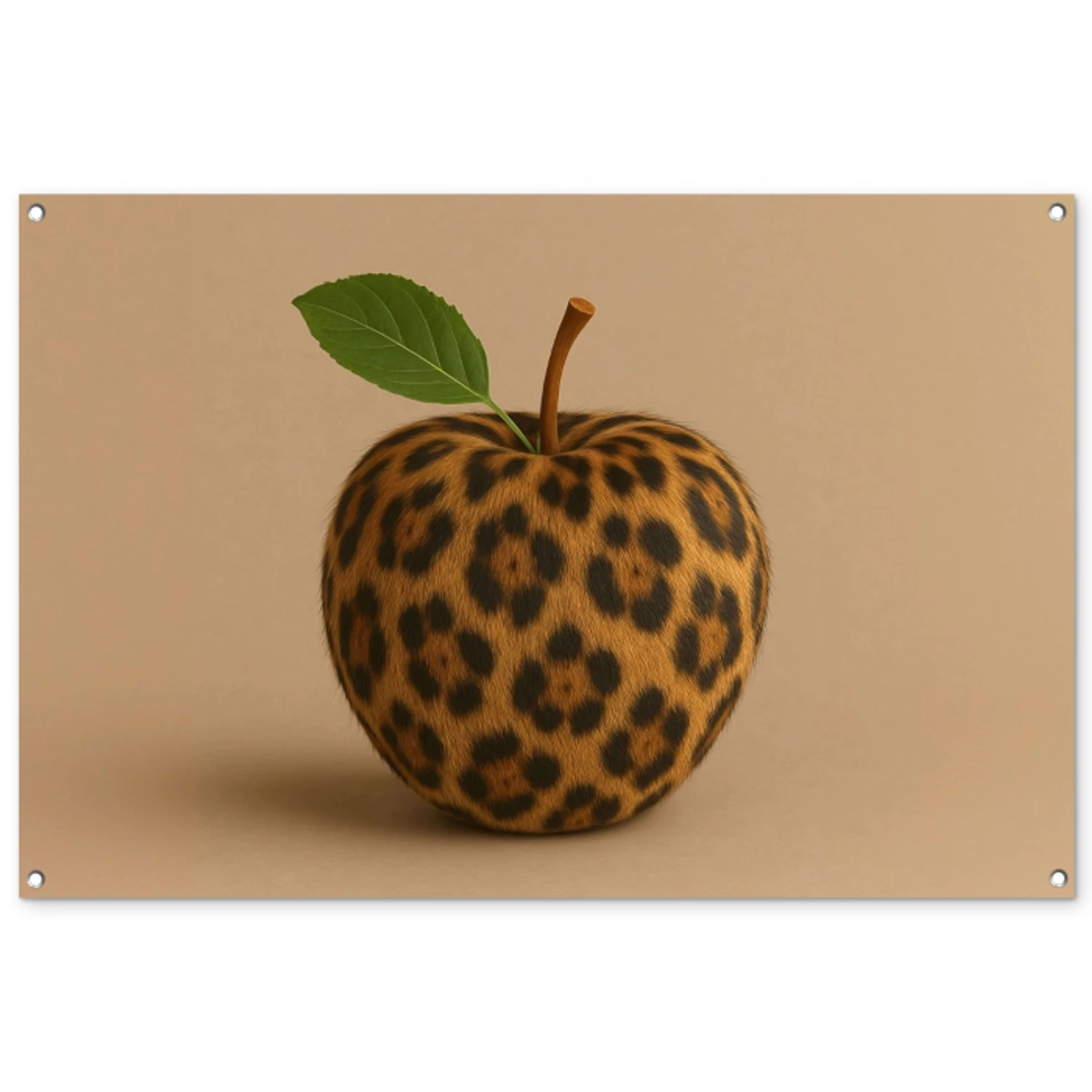 Appel - Panter - Blaadje - Groen tuinposter los doek groot -3d
