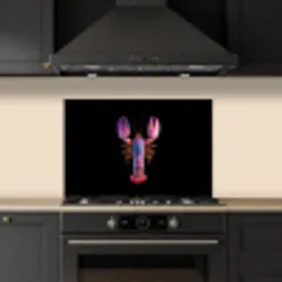 Kreeft - Paars - Roze - Zwart - Stippen - Lila keuken achterwand spatscherm klein -sfeer1