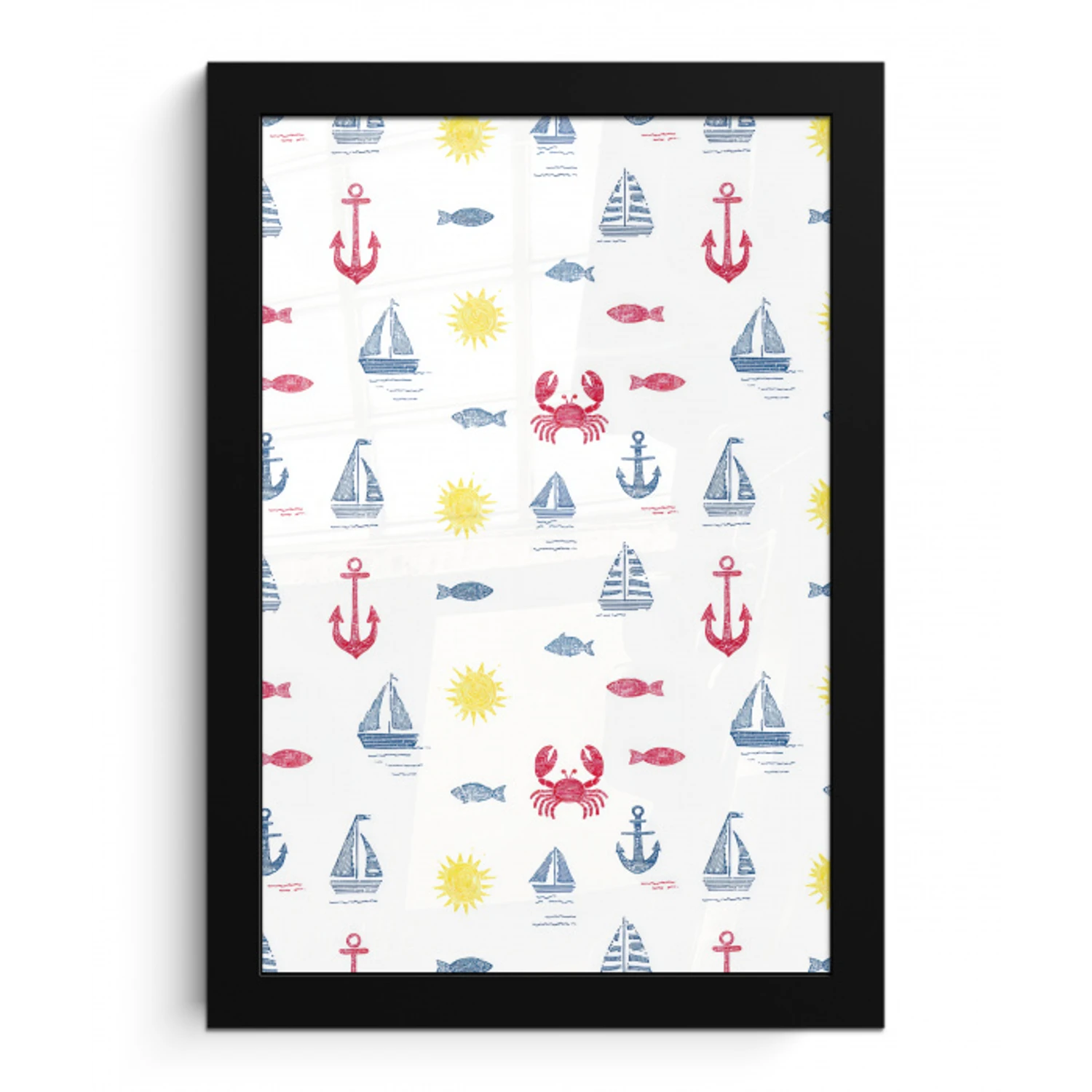 Nautisch - Illustraties - Kleurrijk fotolijst zwart zonder passe partout klein 224 -3d