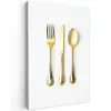 Bestek - Goud Tuinposter op houten frame 2 cm dik middel -3d