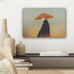 Minimalistisch - Silhouet - Oranje canvas 2cm klein -sfeer6