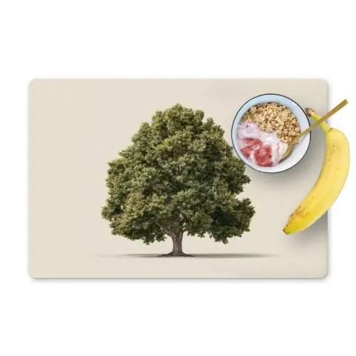 Eikenboom - Groen - Lichte achtergrond Placemat vinyl groot -zzzproduct_Kitchenyeah-website
