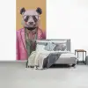 Panda - Pak - Zonnebril - Blauw fotobehang vinyl groot -slaapkamer