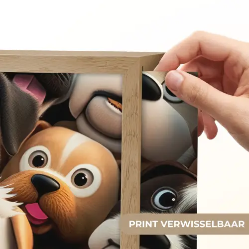 Hond - Dieren - Patronen - Bruin - Meisjes - Jongens Light Box met batterij (Wandlamp kind) middel -USP_websiteprintNL
