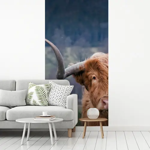 Schotse Hooglander - Koeienkop - Landschap - Natuur - Koe fotobehang vinyl groot -woonkamer