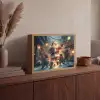 Kerstvreugde - Sneeuw - Kleurrijk Light Box met batterij (Wandlamp) middel -sfeer2
