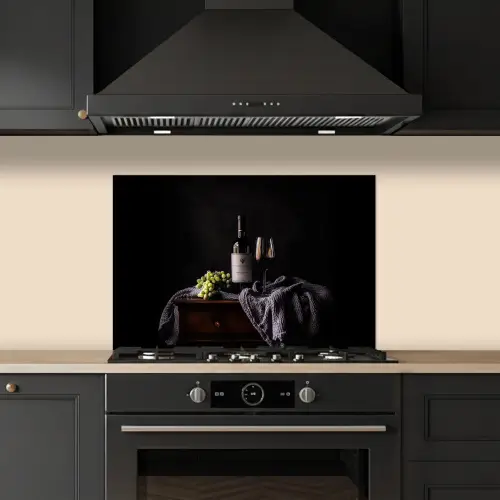 Druiven - Wijn - Rood - Tafel keuken achterwand spatscherm klein -sfeer1
