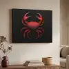 Krab - Rood - Vissen - Schaaldieren Textielframe - compleet frame klein -sfeer3