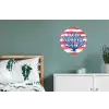 Koraal - Verfstructuur - Rood - Blauw Wandcirkel aluminium klein -slaapkamer