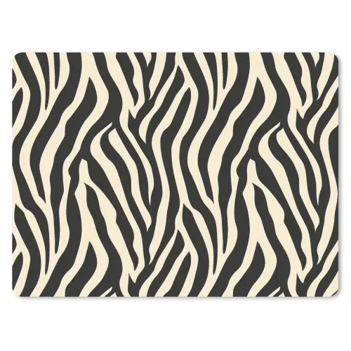 Zebra - Print - Klassiek - Zwart muismat rubber klein 262 -3d