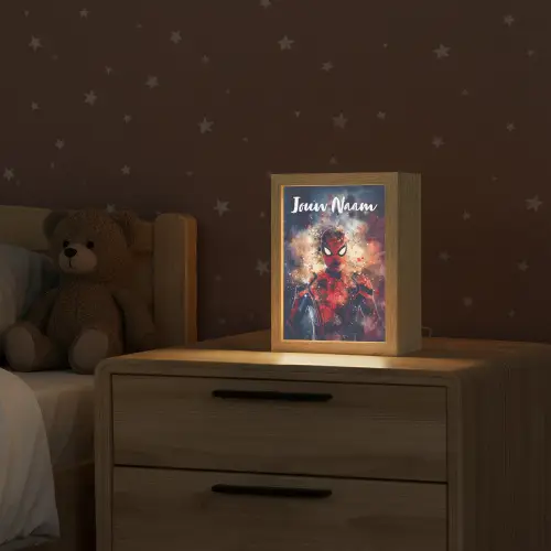 Superheld - Jongens - Rook - Kleuren Light Box met kabel (Kinderlampje) klein -sfeer1_kind