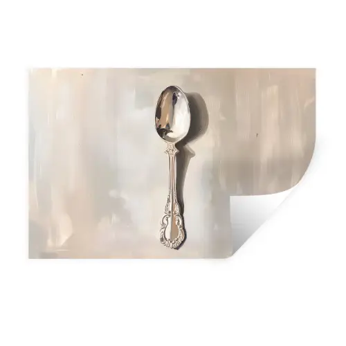 Lepel - Verf - Zilver Muursticker klein -3d