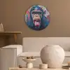 Aap - Tong - Abstract - Zwart Akoestische PET Vilt - Rond klein -sfeer1