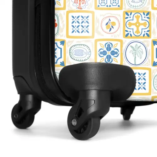 Italiaanse tegel print geel NBS - Handbagage koffer - Volwassenen Unisex middel -wiel