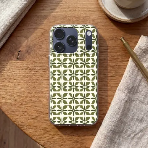 Botanisch - Retro - Groen Telefoonhoesje iPhone 17 Pro klein 878 -sfeer1