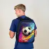 Neon - Voetbal - Kleurrijk Rugzak - Zwart middel -sfeer8