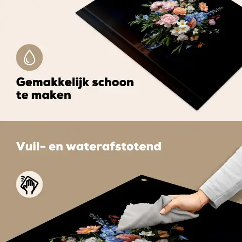 Pastel - Bloemen - Glazen - Vaas Inductie beschemer met haakjes klein -ky-schoon-nl