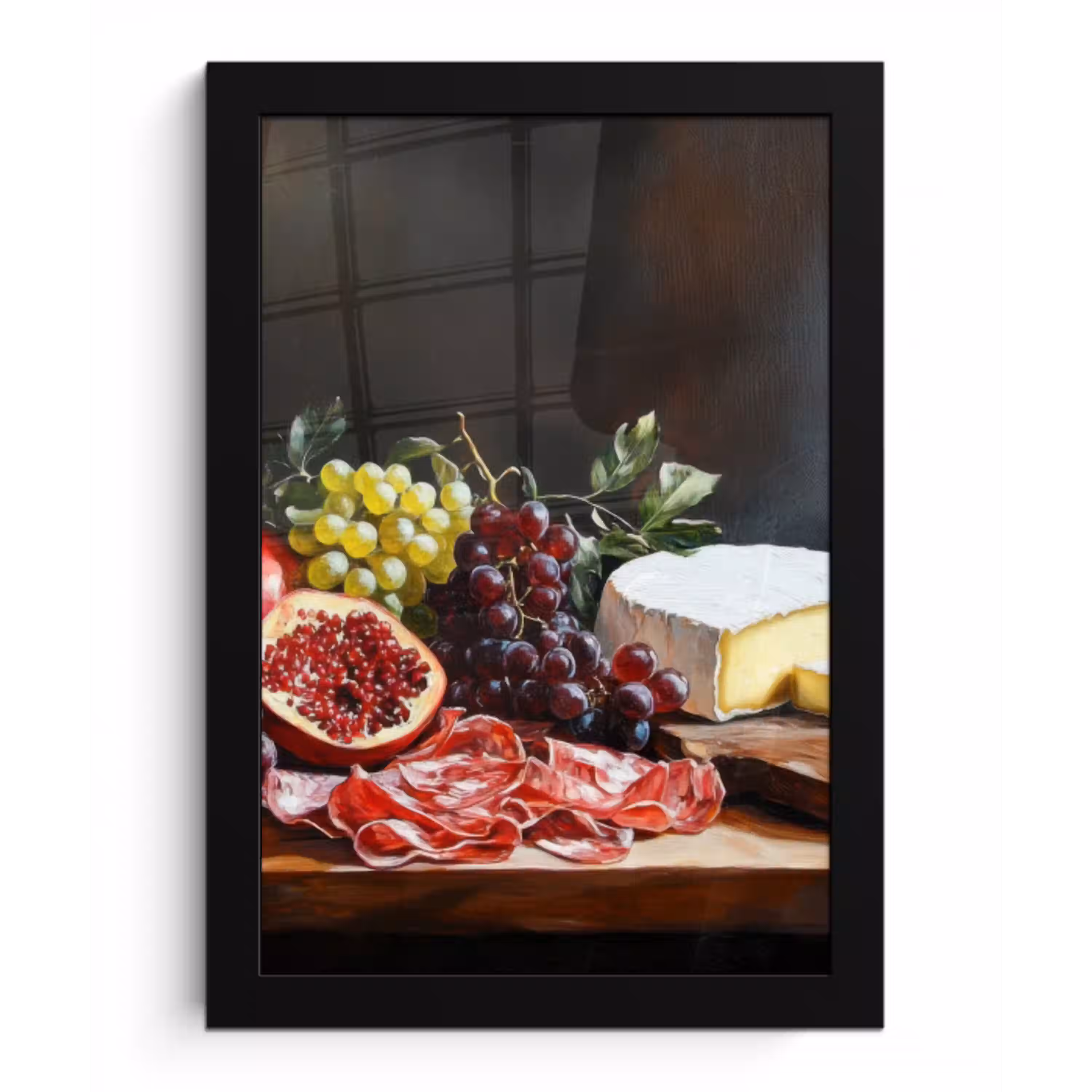Borrelplank - Stilleven - Vintage fotolijst zwart zonder passe partout klein -3d