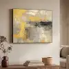 Abstract - Geel - Modern - Beige Textielframe - compleet frame klein -sfeer3