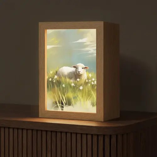 Schaap - Weide - Groen Light Box met kabel (Tafellamp) klein -z3d_website