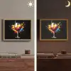 Wijn - Glas - Graffiti - Borrel - Rood - Verf Light Box met batterij (Wandlamp) middel -sfeer3