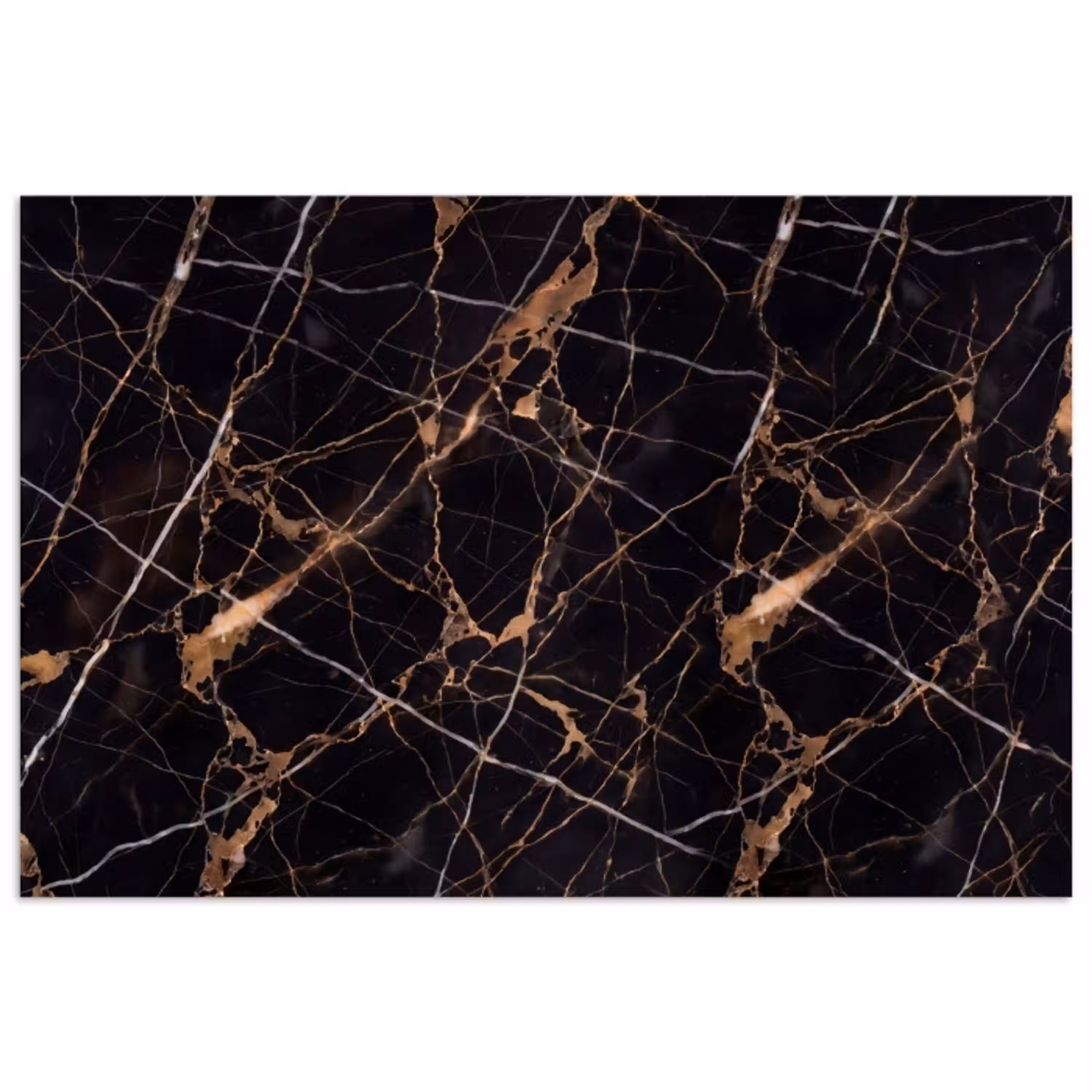 Marmer - Goud - Abstract - Zwart poster papier klein -3d