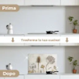 Verstilde Botanische Elegantie keuken achterwand spatscherm klein -voor_na_IT