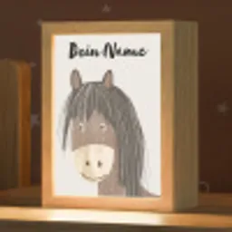 Paard - Dier - Pastel kleuren - Paarden Light Box met kabel (Kinderlampje) klein -zzz_3d_website
