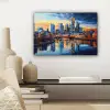 Zonsondergang Frankfurt - Stad - Skyline - Water canvas 2cm klein -sfeer6