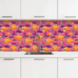Goudvissen - Koraal - Kleurrijk keuken achterwand 2 middel 871 -3d