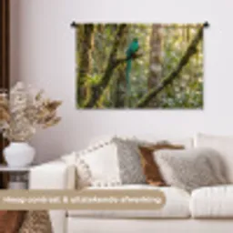 Quetzal - Jungle - Natuur - Groen Wandkleed katoen middel -sfeer1