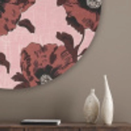 Bloemen - Retro - Rood Akoestische PET Vilt - Rond klein 838 -sfeer5_closeup