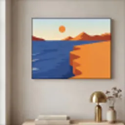 Landschap - Bergen - Zon - Zee Textielframe - compleet frame klein -sfeer2