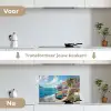 Boten - Rotsen - Zee - Zon keuken achterwand spatscherm klein -voor_na_NL