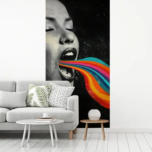 Mond - Golven - Regenboog fotobehang vinyl groot -woonkamer
