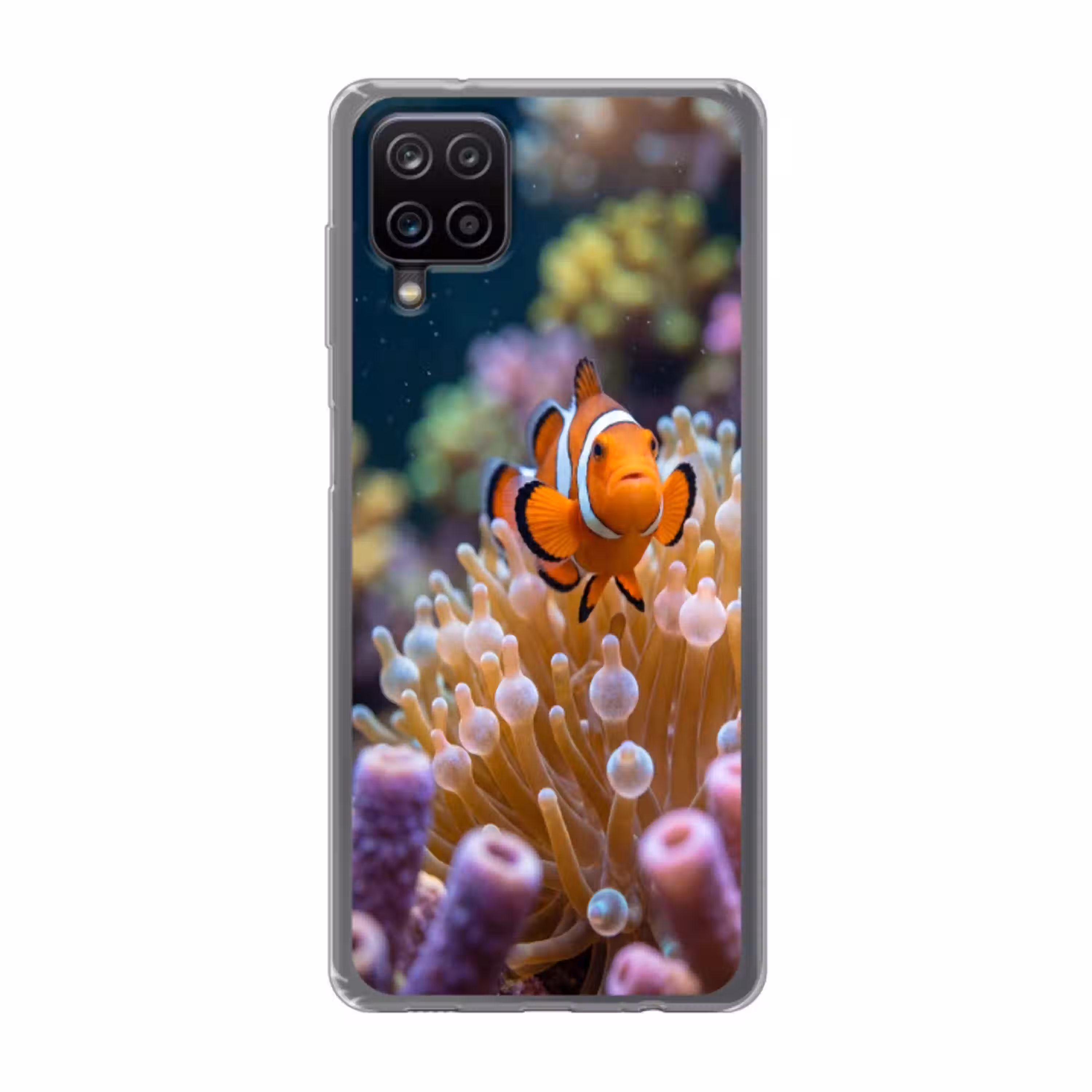 Vis - Koraal - Onderwater - Oranje - Dieren Telefoonhoesje Samsung Galaxy A12 klein -3d