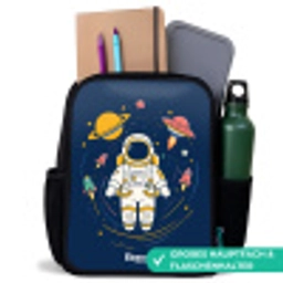Astronaut - Planeet - Sterren - Raket Rugzak - Zwart middel -inhoud_DE