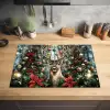 Kerstfeest - Dennenbos - Rood Inductie beschermer vinyl 3mm klein -sfeer5