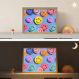 Smileys - Kleurrijk Light Box met batterij (Wandlamp kind) middel -sfeer3_kind
