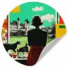 Vrouw - Keuken - Katten - Doorkijk Wandcirkel behangsticker klein -3d