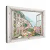 Doorkijk - Italië - Bloemen - Zee - Kust - Stad - Bergen canvas 2cm klein -z3d